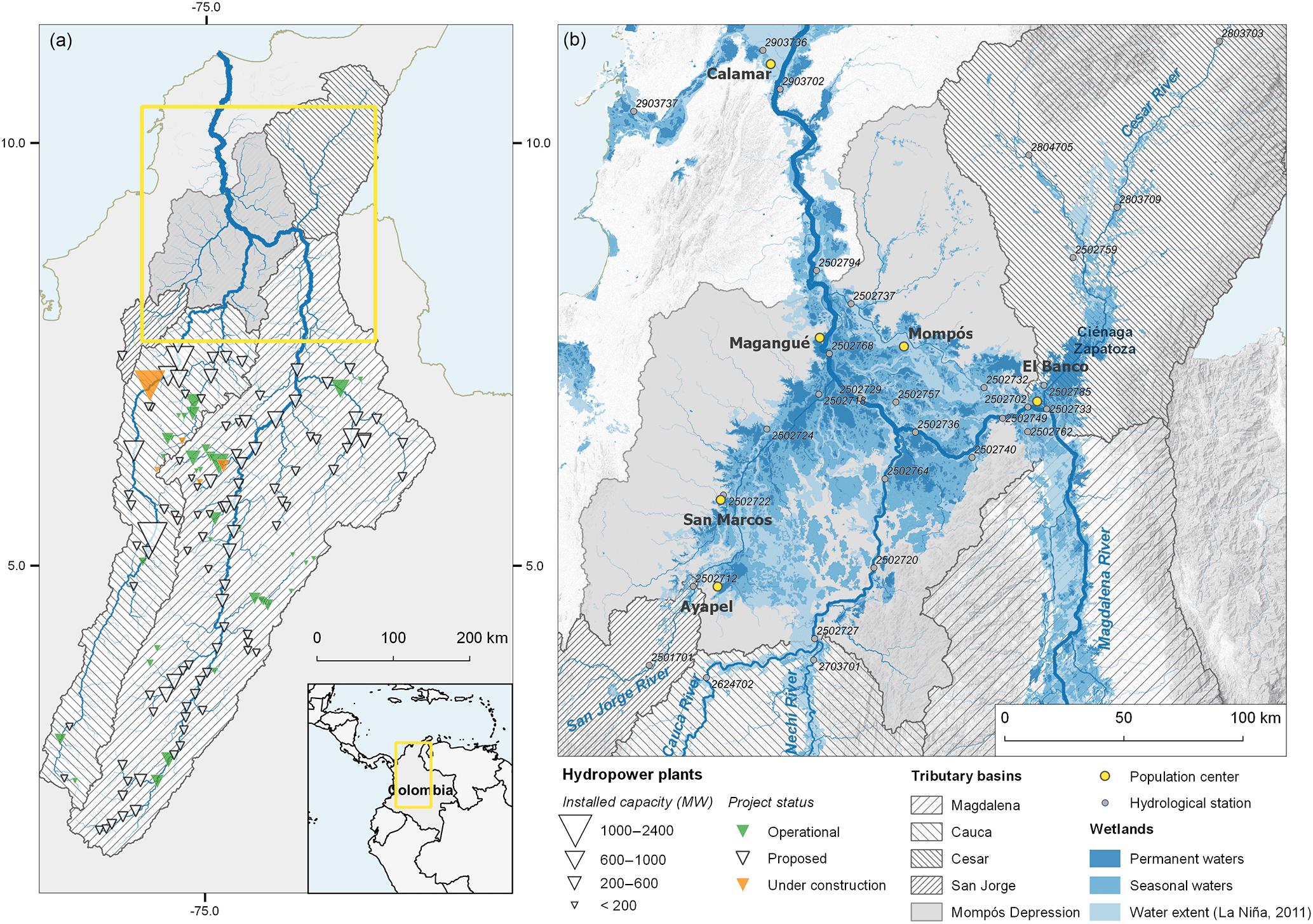 Hess Basin Scale Impacts Of Hydropower Development On The Mompos Depression Wetlands Colombia
