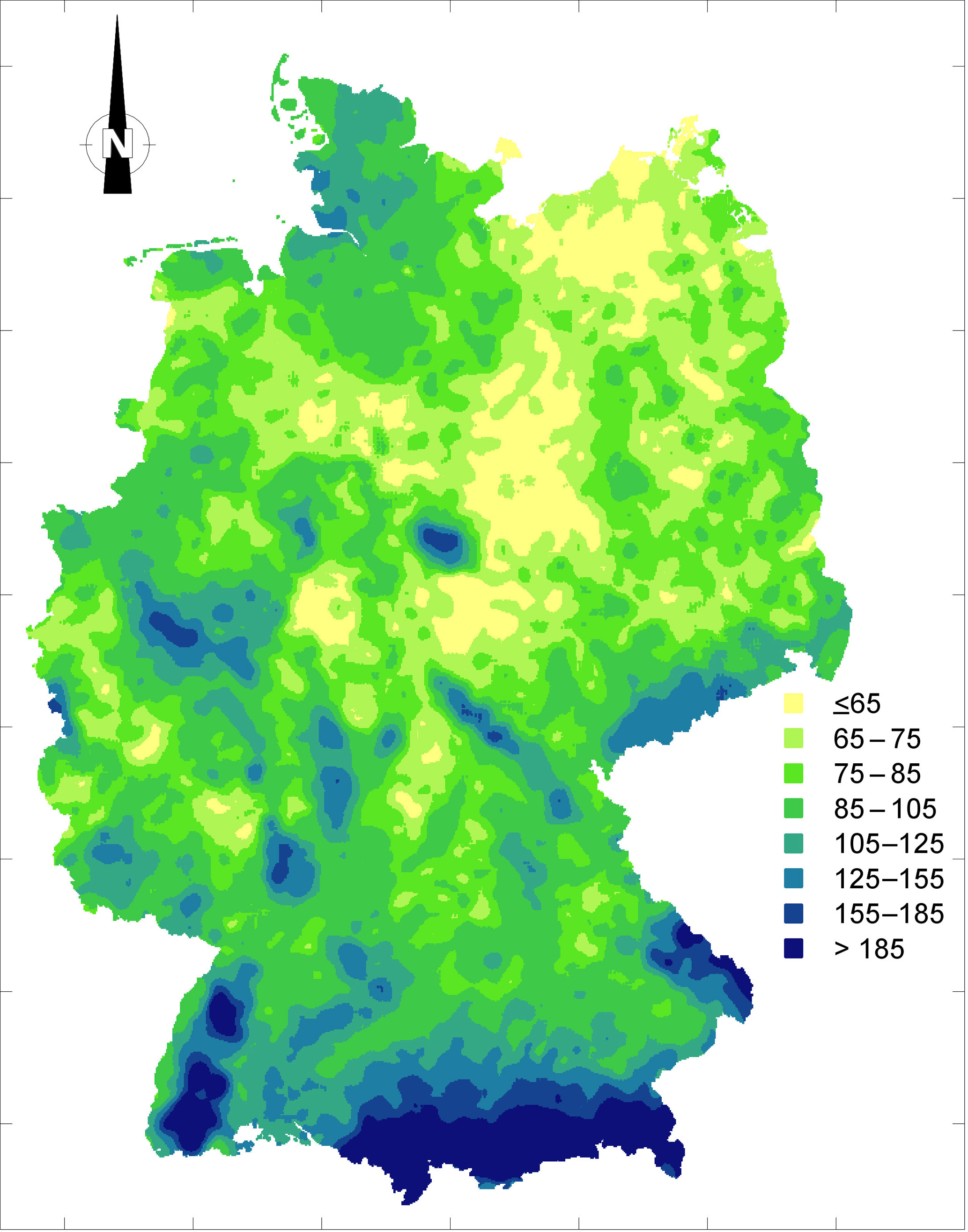 Hess Rain Erosivity Map For Germany Derived From Contiguous Radar Rain Data