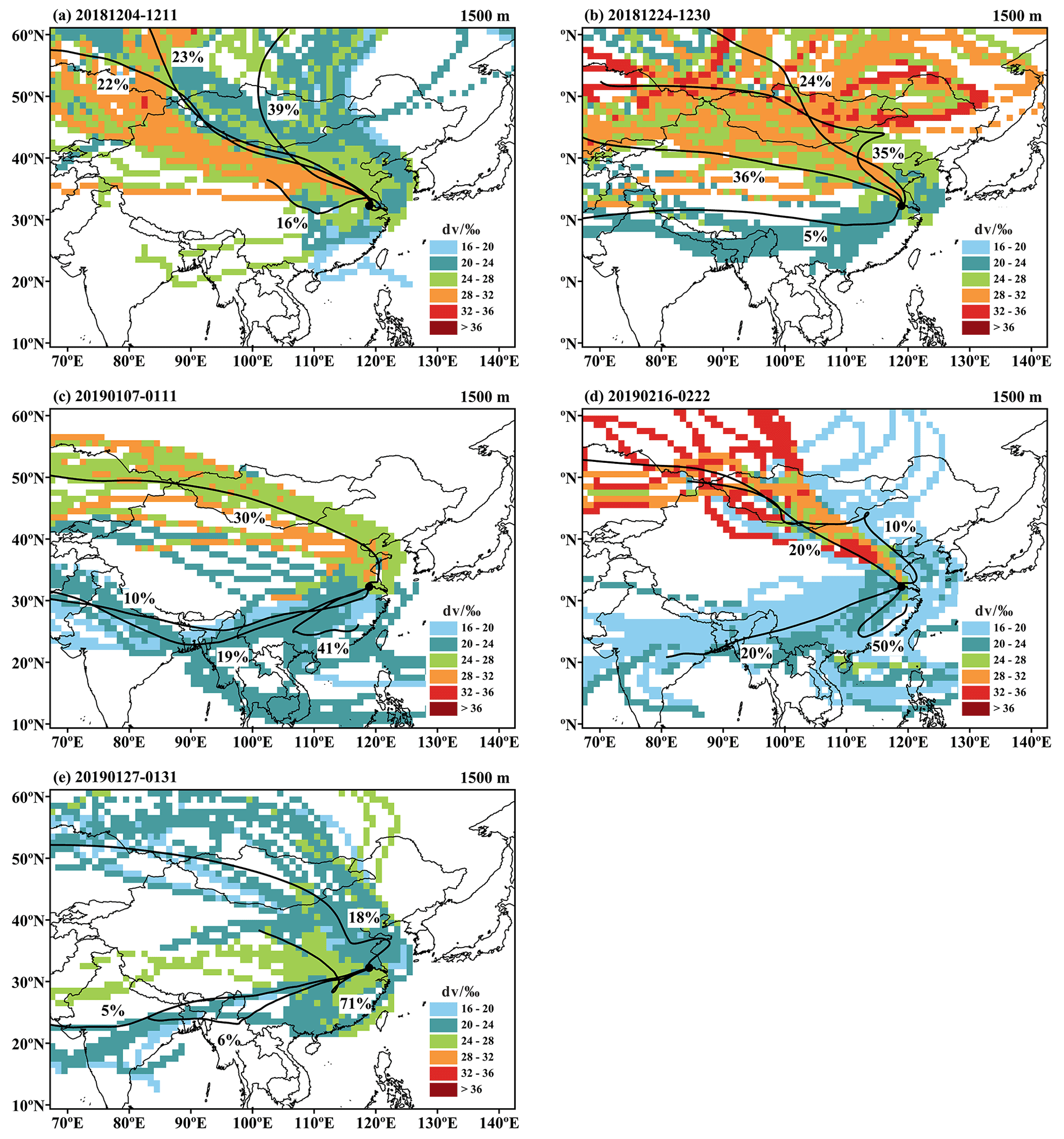 HESS - Water vapor isotopes indicating rapid shift among multiple moisture  sources for the 2018–2019 winter extreme precipitation events in  southeastern China